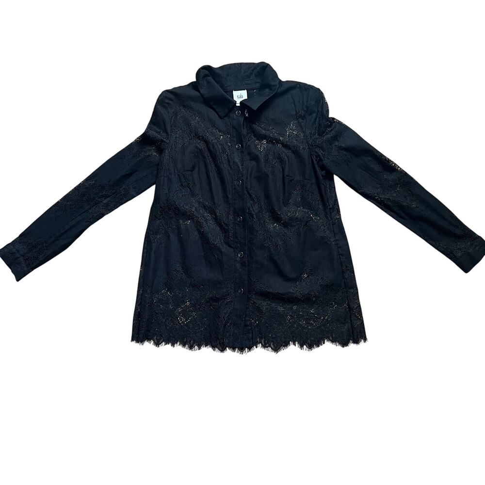 Western Look "CABI" Black Long Sleeve Lace Top SIZE S